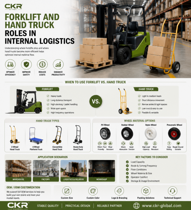 Forklift and Hand Truck Roles in Internal Logistics